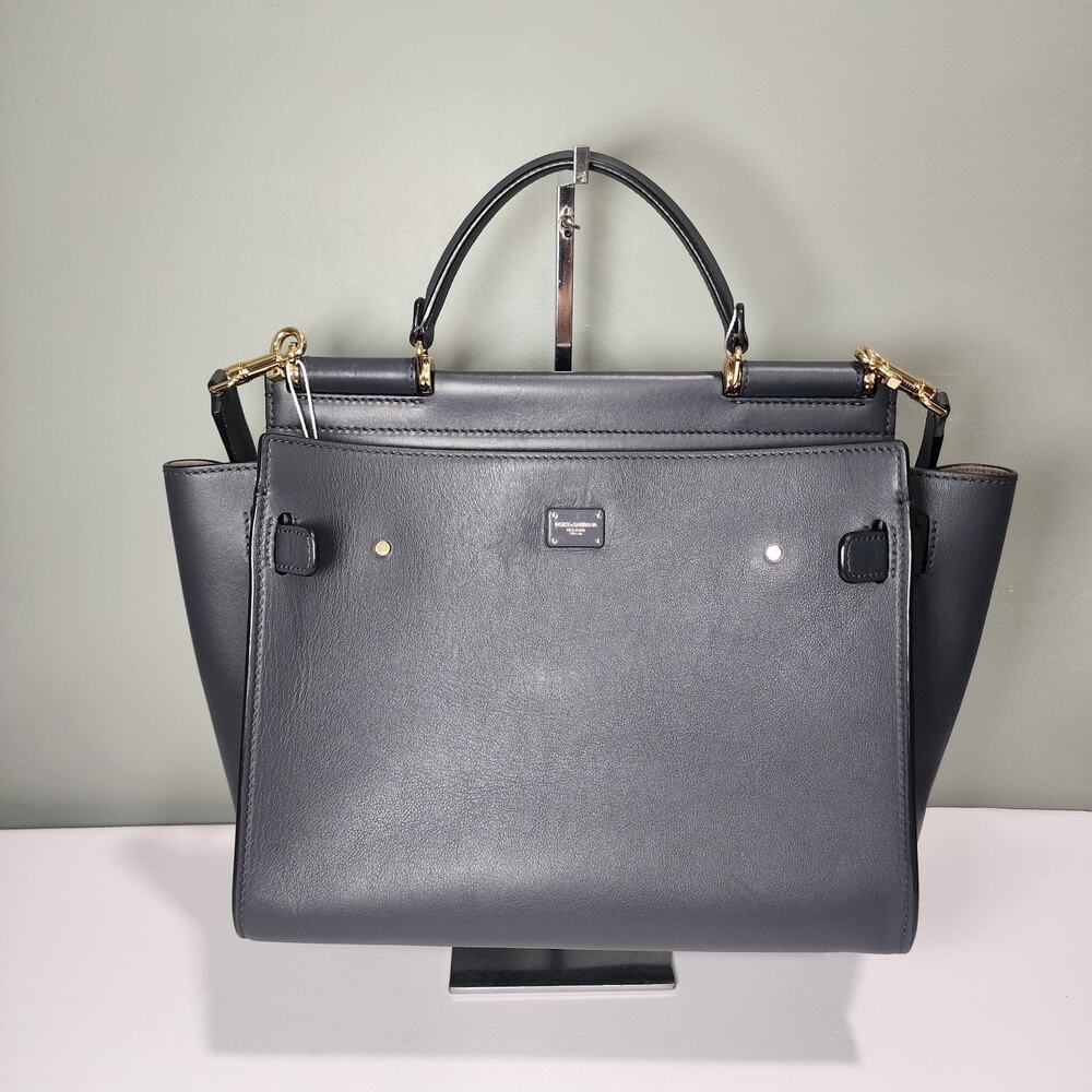 Dolce Gabbana Sicily 62 Soft Bag Medium Gray Navy